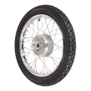 Komplettrad, Stahlfelge verchromt (vorn) 1,50x16 mit VRM094, Simson S50, S51, S53, S70, KR51, SR4-